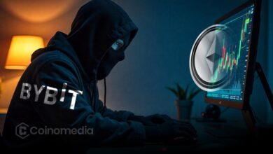 Visual showing Bybit BEN stolen funds trace and BTC mixer transactions.