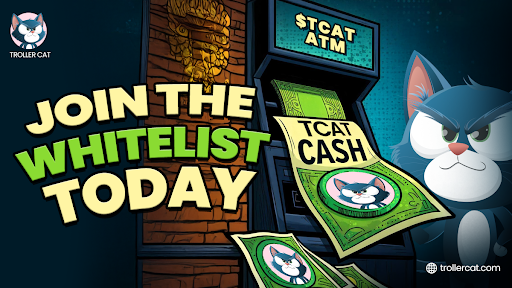 Troller Cat, Trollercat.com, Buy Troller Cat token, Troller Cat presale, Fwog meme coin Solana, Just a Chill Guy crypto, New meme coins 2025, Crypto presales April 2025, Meme coins with staking rewards, Deflationary meme tokens,