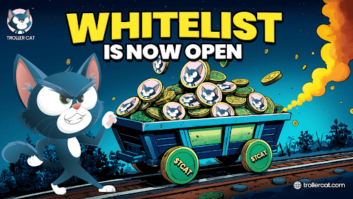 Troller Cat meme coin, Troller Cat whitelist, Troller Cat presale, Troller Cat staking rewards, Trollercat.com updates, Troller Cat P2E Game Center, join Trollercat whitelist, buy $TCAT early, early meme coin investment, deflationary meme coin,