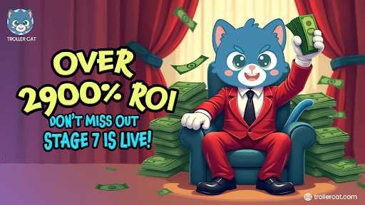 Best meme coin presale to buy now, Troller Cat presale, Memecoin analysis, Housecoin token, BUY TCAT, Trollercat.com, 69% APY staking, crypto referral program, presale ROI, deflationary meme coins.