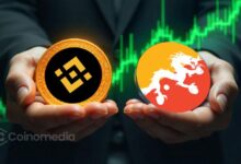 Traveler paying Bhutanese vendor with a crypto-filled smartphone via Binance Pay QR code.