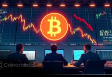 Bitcoin leverage ratio chart showing sharp decline to -0.25