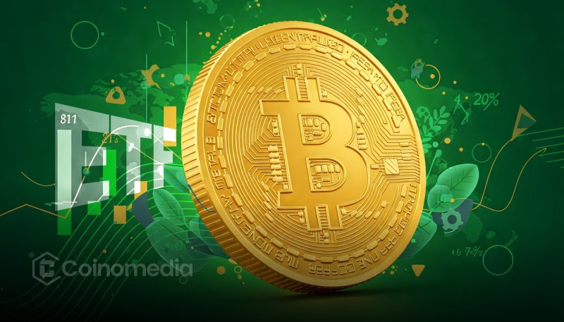 "Spot Bitcoin ETF trading volume graph showing surge to $1 trillion"