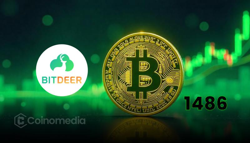 Bitdeer Bitcoin accumulation chart showing 40.3 BTC added this week to reach 1,486 BTC.