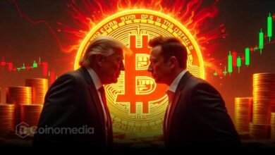 Chart showing crypto market plunge after Elon Musk and Donald Trump clash