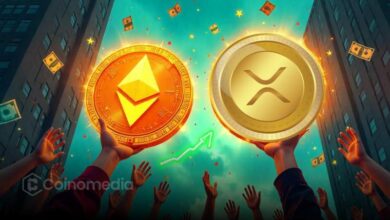 XRP to ETH profits chart showing 600% gain and market shift comparison.