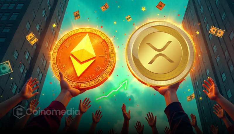 XRP to ETH profits chart showing 600% gain and market shift comparison.
