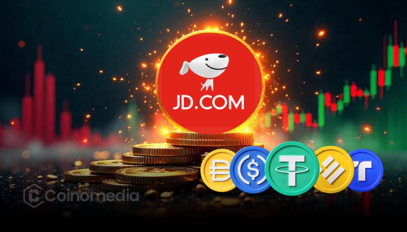 JD.com stablecoin logo illustrating fast global payments