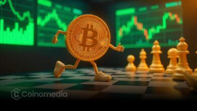 Bitcoin chess pieces on a digital board symbolizing strategic trading moves in a 4D chess vs BTC mindset.