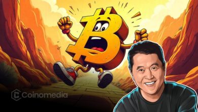 Robert Kiyosaki wealth strategy with gold bars, silver coins, and Bitcoin symbol.