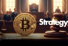 Strategy class action lawsuit against company for Bitcoin losses showing court gavel and Bitcoin icon”