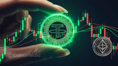 “Stablecoin minting factory graphic labeled USDT MINTED ON ETHEREUM”