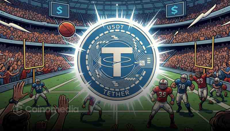 Juventus football stadium with Tether logo symbolizing Tether Juventus football investment