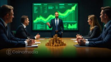 Investors analyzing charts showing crypto fund inflows hitting record highs.