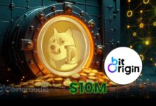 Bit Origin DOGE treasury strategy with Dogecoin logo and crypto graphics