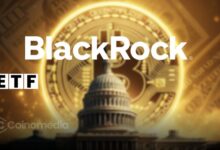 BlackRock crypto ETF inflows Q2 chart with rising growth trend