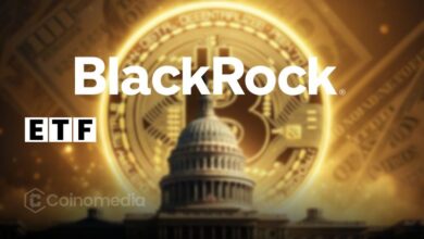 BlackRock crypto ETF inflows Q2 chart with rising growth trend