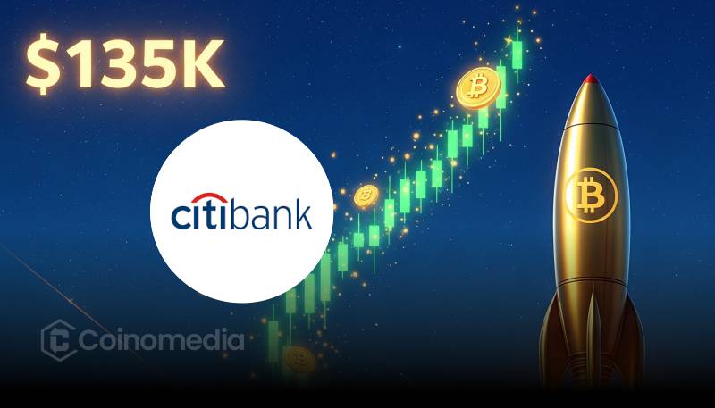 Bitcoin price prediction chart with Citi forecast to $135K and $199K