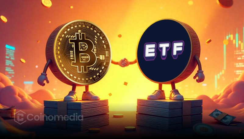 Chart showing rising Bitcoin ETF inflows