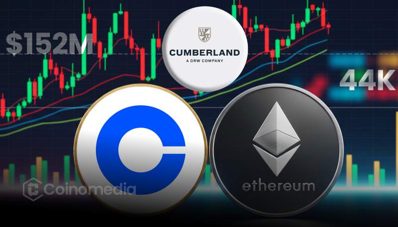 Cumberland ETH transfer to Coinbase Institutional worth $152 million