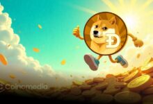Dogecoin supercycle chart showing correction, accumulation, and bull run stages