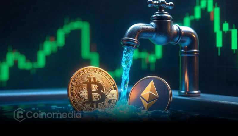 Chart showing Ethereum liquidating short-term bears near $3,100 as BTC dominance drops.