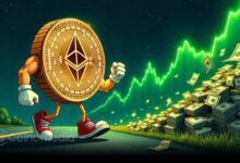 Ethereum chart showing 2-week bullish MACD crossover and trendline breakout potential
