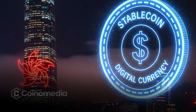 Hong Kong Stablecoin Ordinance concept with crypto and legal symbols