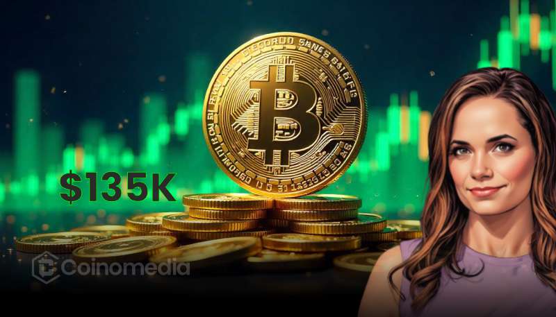 Bitcoin price chart with Katie Stockton’s $135K prediction highlighted