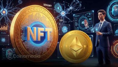 Ethereum NFTs surge: Chart showing $75M weekly NFT volume on Ethereum Ethereum market dominance: Pie chart of NFT volume share by blockchain NFT trading trend: Line graph highlighting the rebound in Ethereum NFT trades