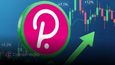 Polkadot price chart showing falling wedge pattern nearing breakout