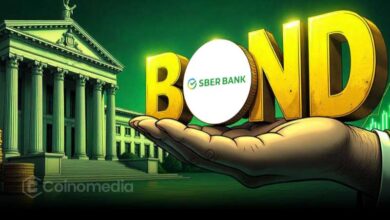 Sberbank building with Bitcoin logo, representing crypto custody launch