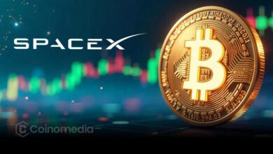 Blockchain transfer showing SpaceX Bitcoin transaction history