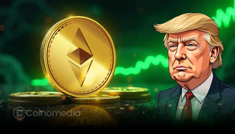 Ethereum logo with upward chart arrow showing ETH price surge