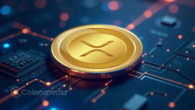 XRP logo rising above Uber logo representing market cap growth