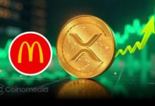 XRP logo with McDonald's logo showing market cap comparison