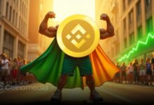 BNB price chart showing all-time high above $860 and market cap at $119B