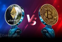 ETH outperformed BTC in Q2 as shown by rising cryptocurrency performance chart.