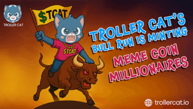 Troller Cat presale, best new meme coins to buy today, Troller Cat vs Neiro, Mog Coin price, $TCAT staking, 69% APY crypto, meme coin ROI 2025, crypto referral program, deflationary meme coins, Troller Cat Stage 15.