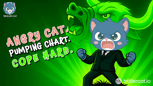 Troller Cat presale update, Top meme coins 2025, Brett vs Troller Cat, Dogs token review, Meme coin referral bonus, Troller Cat Game Center, Buy $TCAT now, Meme coins to watch July, Best new meme coins to invest in this month, Stage 14 presale price.