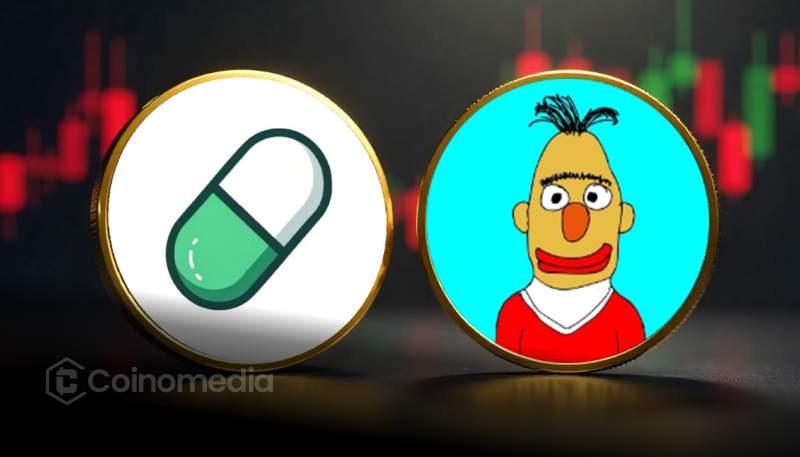 $BERT memecoin engagement surge on Pump.fun chart showing 481.8K interactions