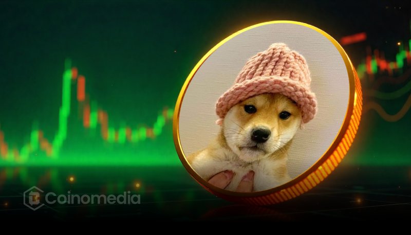 Dogwifhat token chart showing bullish triangle breakout pattern