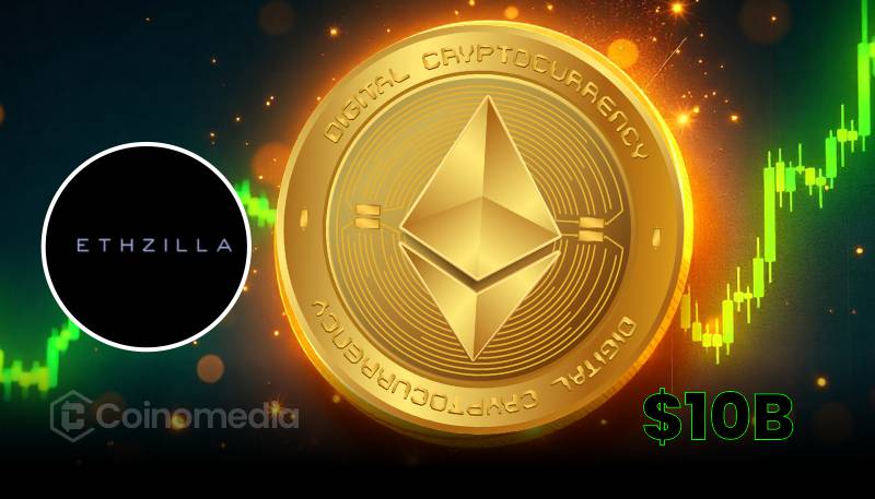 ETHZilla logo with Ethereum coin stack and dollar symbols