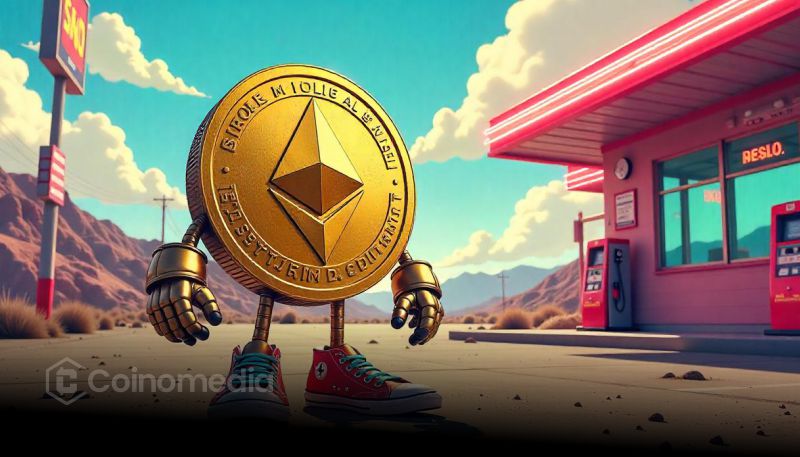 Ethereum gas fees chart showing historic low levels under 1 gwei