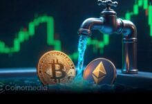 Crypto market chart showing BTC and ETH liquidation
