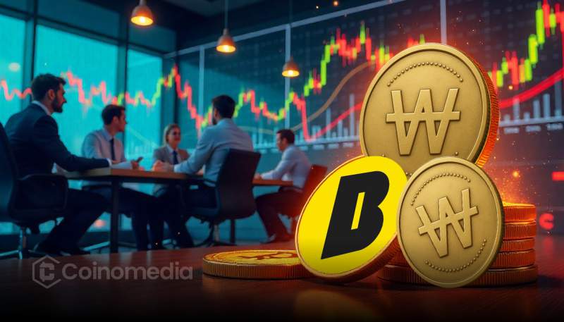 KakaoBank logo with digital coin symbol and Korean won currency