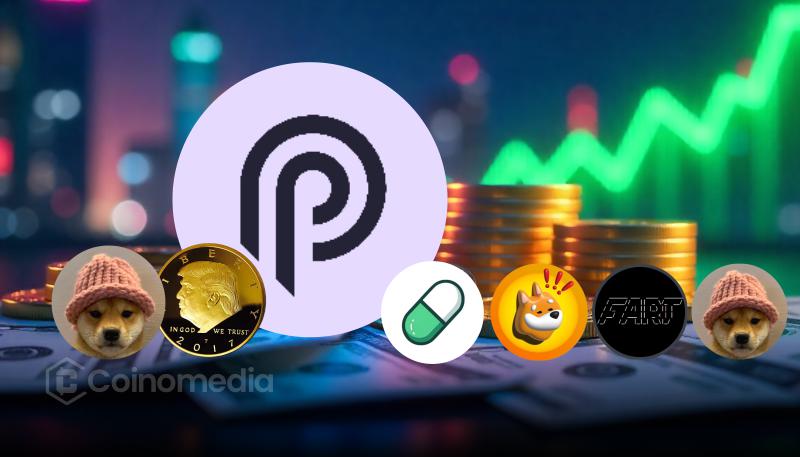 Chart showing PYTH, BONK, FART, WIF, PUMP, and TRUMP trading volume vs market cap