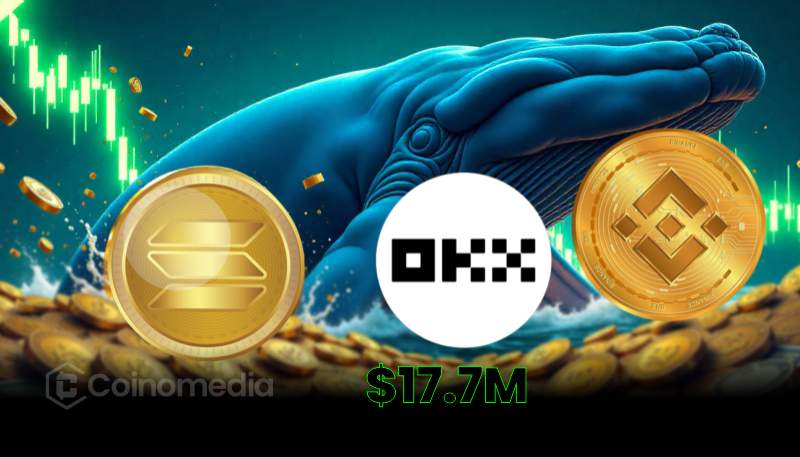 Whale Moves $17.7M in SOL to OKX and Binance