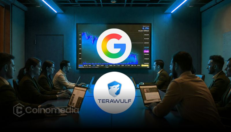 Google logo next to TeraWulf Bitcoin mining facility