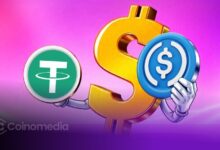 Graph showing surge in stablecoin activity with USDT and USDC daily addresses